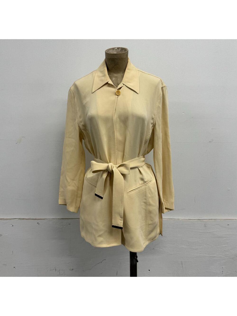 Vintage 1990s Emanuel Ungaro 100% Silk Safari Tunic Belted Shirt